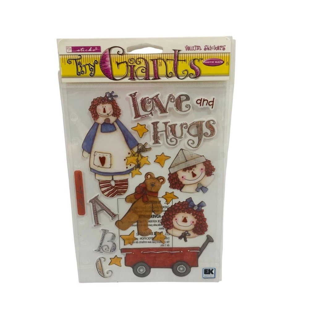 EKSuccess Sticko Tiny Giants Vellum Sticker Love Hugs Rag Doll  Sticker